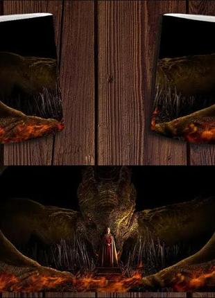 Чашка белая керамическая с принтом  "дім дракона"  house of the dragon  ост