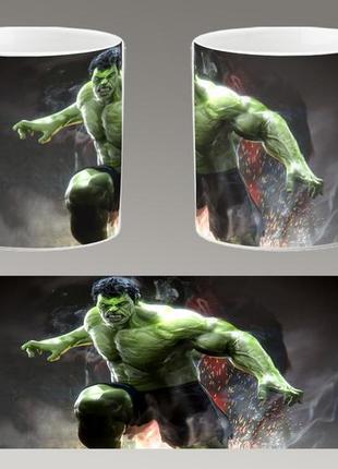 Чашка белая керамическая "халк" hulk ост