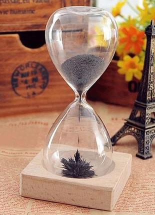 Магнітний пісочний годинник із дерев'яною підставкою "magnet hourglass" ост
