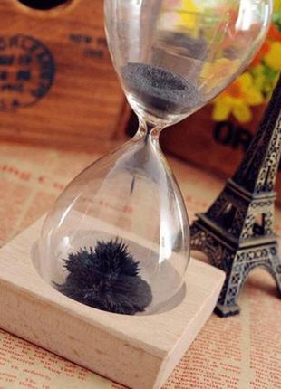 Магнітний пісочний годинник із дерев'яною підставкою "magnet hourglass" ост2 фото