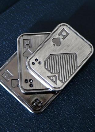 Магнитный слайдер антистресс black jack игрушка из металла серебристый фиджет edc