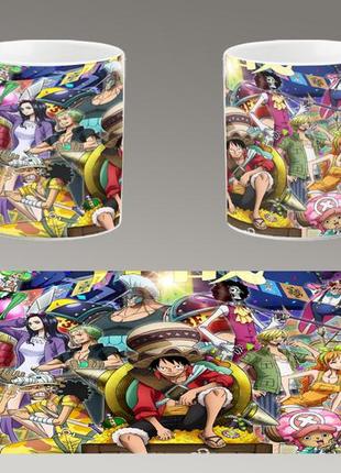 Чашка белая керамическая "ван пис" one piece ост