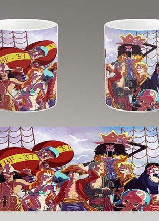 Чашка біла керамічна "ван пис" one piece ост