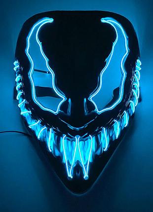 Маска веном с подсветкой премиум пластик ост venom неон