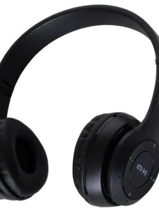 Бездротові bluetooth-навушники з радіо та функцією плеєра p47 (колір чорний) ost