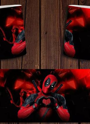 Чашка біла керамічна з принтом deadpool "дедпул" ост