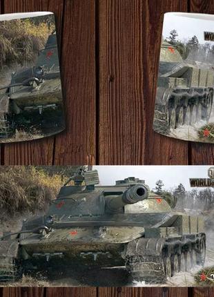 Чашка белая керамическая с принтом  "world of tanks" світ танків ост