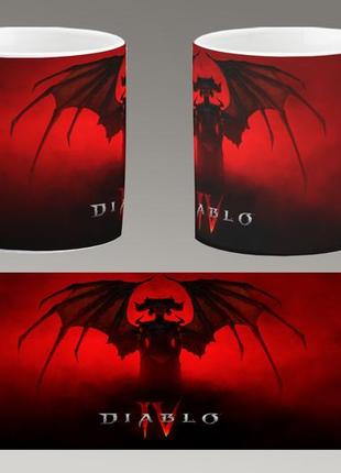 Чашка белая керамическая "diablo 4" диабло  ост