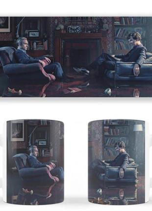 Чашка біла керамічна sherlock шерлок ост