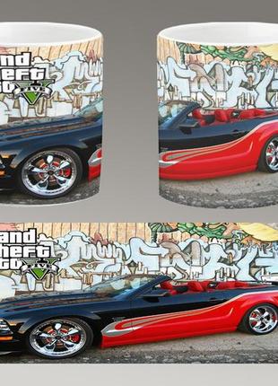 Чашка белая керамическая "gta 5" grand theft auto v  "гта 5"  ост