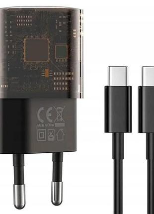 Сетевое зарядное устройство xo ce05 1usb/1type-c pd30w+qc3.018w адаптер с type-c кабелем