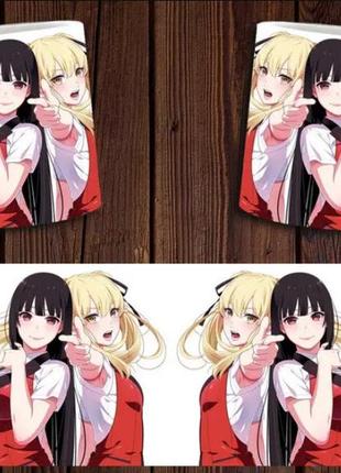 Чашка белая керамическая "безумный азарт" kakegurui  ост
