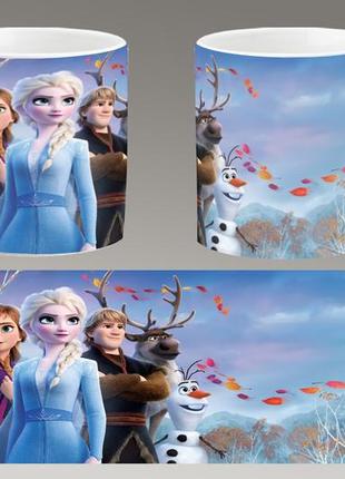 Чашка белая керамическая "холодное сердце" frozen  ост