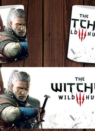 Чашка белая керамическая с принтом "відьмак" witcher  ост