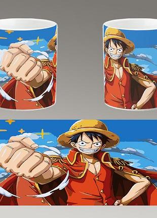 Чашка белая керамическая "ван пис" one piece ост