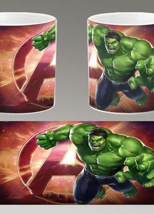 Чашка белая керамическая "халк" hulk ост