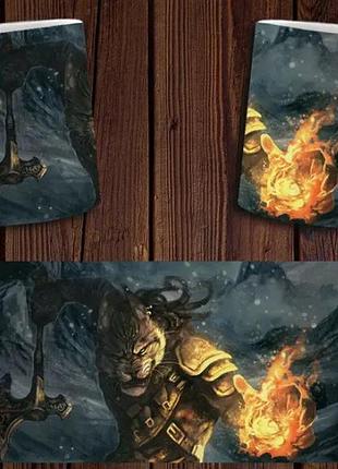 Чашка біла керамічна з принтом "the elder scrolls v: skyrim" скайм ост