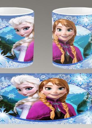 Чашка белая керамическая "холодное сердце" frozen  ост