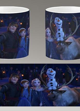 Чашка біла керамічна "холодне серце" frozen abc