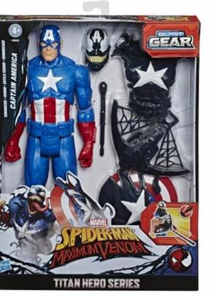 Іграшкова фігурка капітан америка-веном (максімальний веном) hasbro marvel