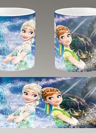 Чашка белая керамическая "холодное сердце" frozen  abc