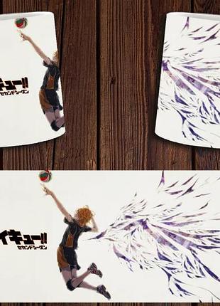 Чашка біла керамічна "волейбол" haikyuu ост