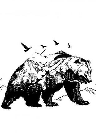Интерьерная наклейка черный горный медведь ост1 фото