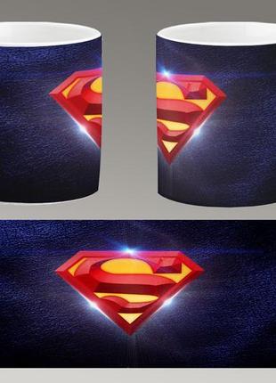 Чашка біла керамічна "супермен логотип" superman — logo ост