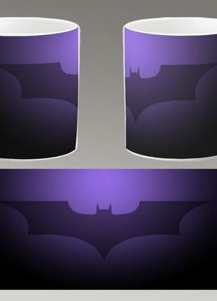 Чашка біла керамічна "бетмен логотип" batman logo ост