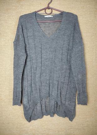 Сірий мохеровий легкий тоненький світер джемпер пуловер оверсайз2 фото