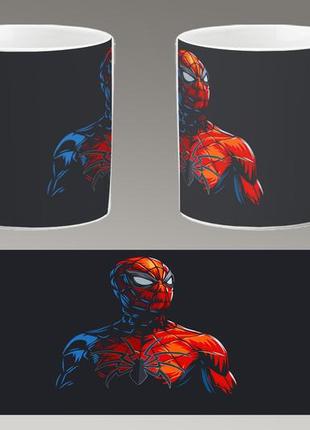 Чашка біла керамічна "людина-павук: через всесвіти" spider-man ост