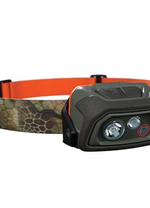 Налобний ліхтар для походів кемпінгу solognac 6 режимів 400 люмен з usb олива