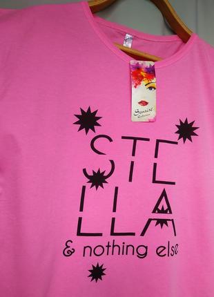 Розовая футболка хлопок в стиле кэжуал футболка свободного кроя туречки2 фото