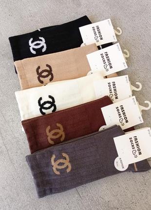 Жіночі шкарпетки високі fashion socks chanel розмір 36-41 мікс 5 пар