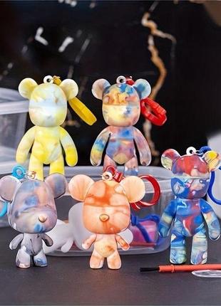 Ведмедик bear bearbrick з фарбами, набір для творчості 6,5 см2 фото