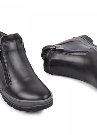 Кожаные ботинки для мальчика рк maxus 1101169 черная и синяя кожа2 фото