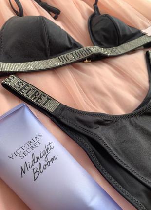 Термосумка у подарунок!!! купальник зі стразами victoria's secret swim shine strap1 фото