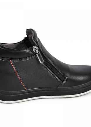 Кожаные ботинки  на спортивной подошве рк2 110912 черная и синяя кожа2 фото