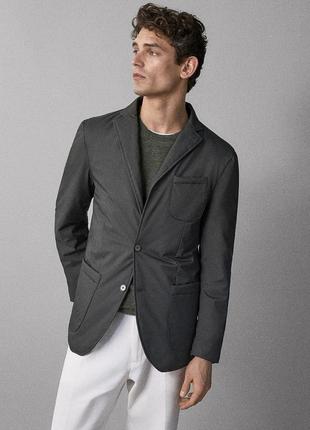 Massimo dutti  46/56 нейлоновый пиджак куртка хаки зеленая