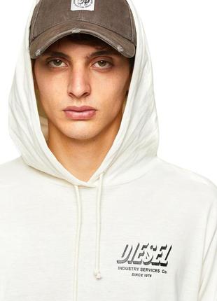 Дуже крута, оригінальний лонгслів diesel big logo white