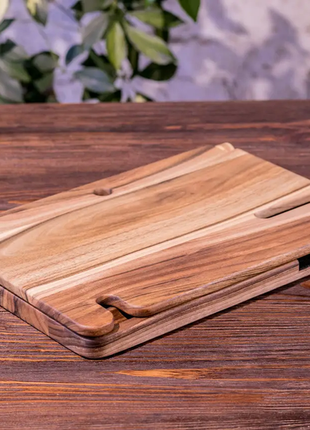 Органайзер настольный с дерева с беспроводной зарядкой для телефона «dock station»