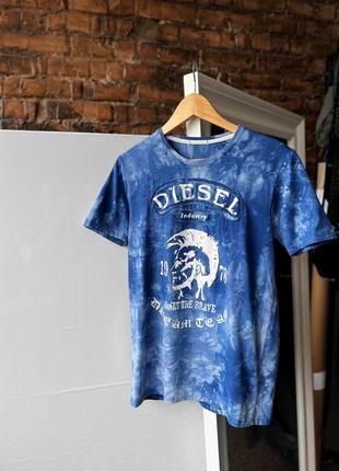 Diesel industry men’s vintage blue tie-dye t-shirt вінтажна футболка