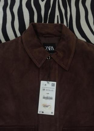 Куртка zara из натуральной замши классическая9 фото