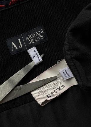 Дуже крута, оригінальна сорочка armani jeans вілюрова на закльопки black10 фото