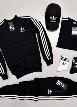 Комплект адідас світшот-штани-футболка-кепка adidas1 фото