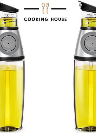 Набір диспенсер-пляшок для оливкової, соняшникової олії, оцту з мірною чашею-дозатором 500 мл cooking house daymart 2шт