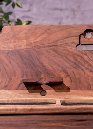 Підставка-органайзер з дерева для гаджетів / телефону / годинника / apple iphone з натурального дере6 фото