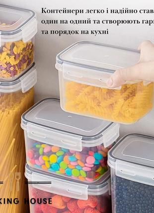 Набір герметичних контейнерів для зберігання продуктів cooking house daymart, 16 шт пластикових контейнерів для круп з кришками6 фото