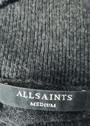 Allsaints теплое платье шерсть трикотажное платье миди платье - гольф новое платье кашемир3 фото