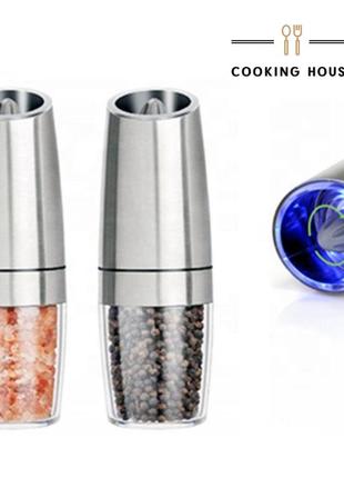 Набор электрических мельниц серебряного цвета – 2 шт cooking house daymart для измельчения соли, перца и1 фото